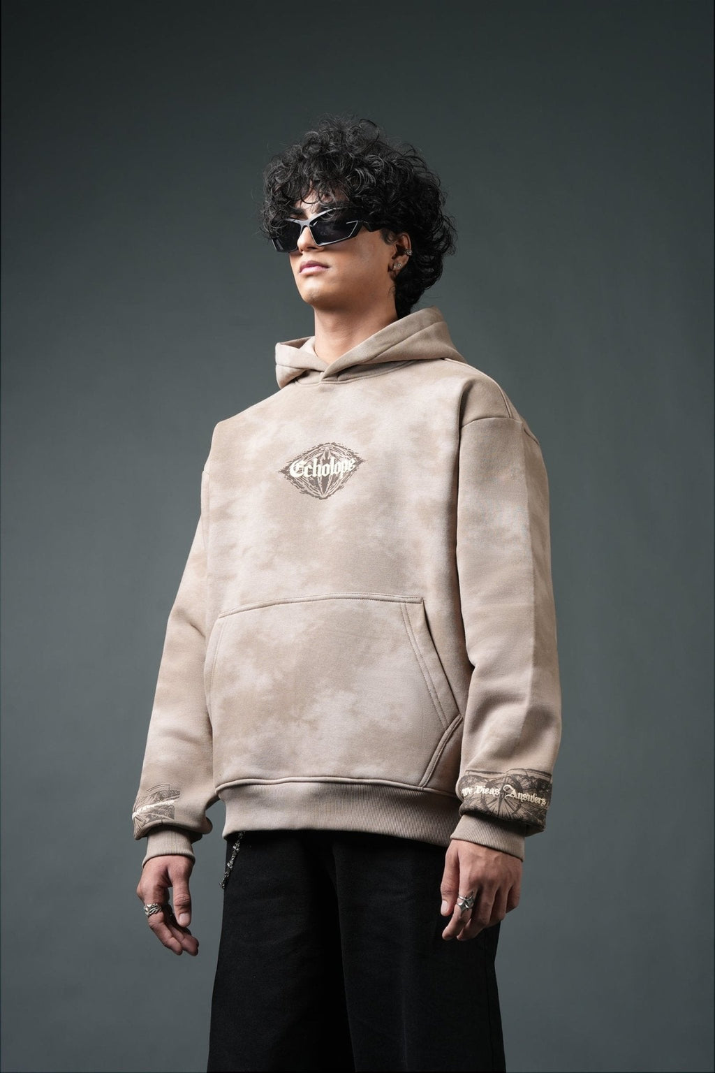 Runestone Oversized Printed Hoodie - Echolope