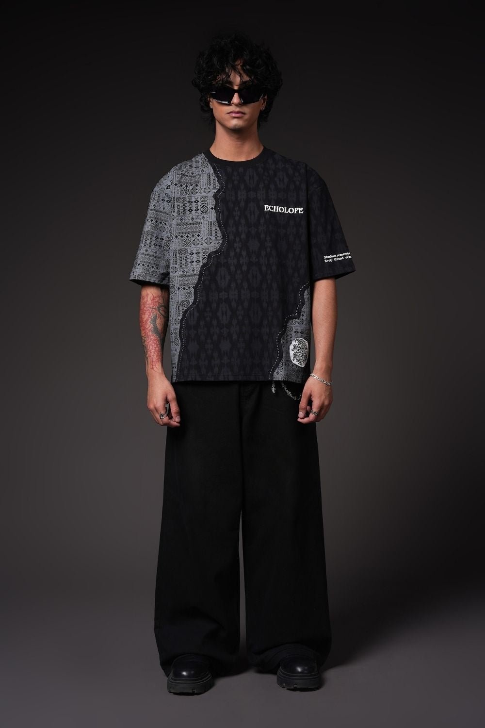 Split Terrain Streetwear Oversized T-Shirt - Echolope